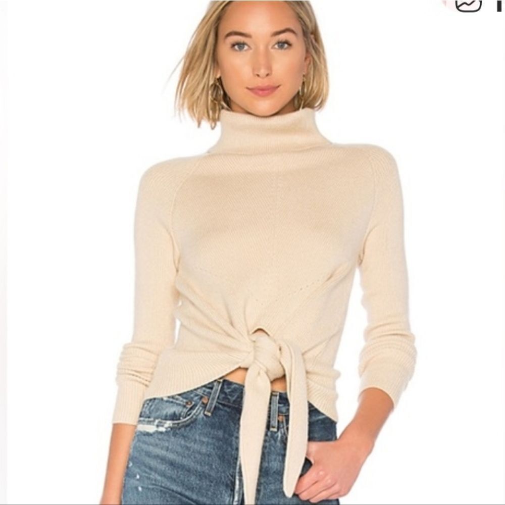NWT Lovers & Friends Skye Blush Ivory Knot Turtlenwck Anthro Sweater